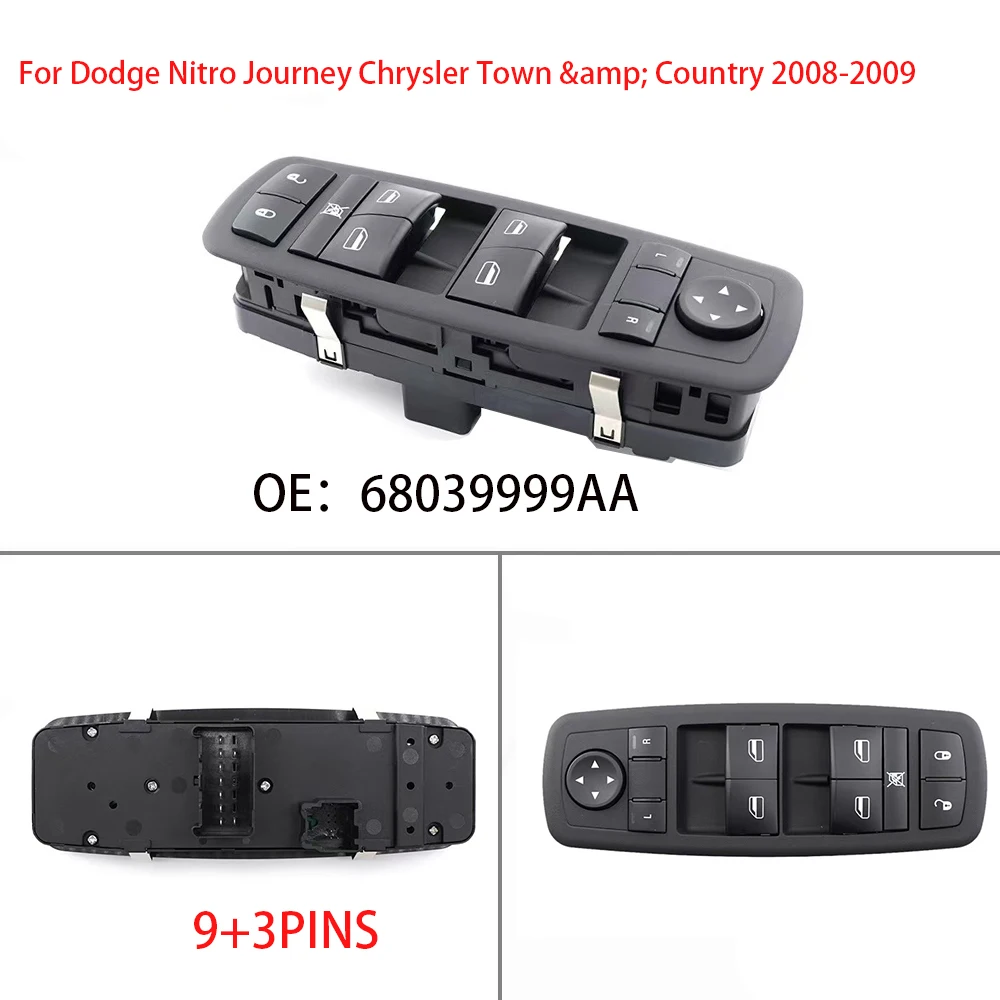 

68039999AA 7B0959857D Auto Car Lifter Window Switch For Dodge Nitro Journey Chrysler Town & Country 2008-2009 68039999AC