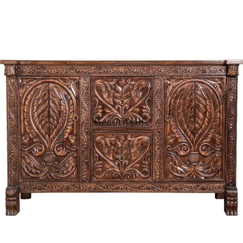 

*New Chinese Elm Entrance Cabinet Storage Thai Partition Shoe Cabinet South East Asia Style