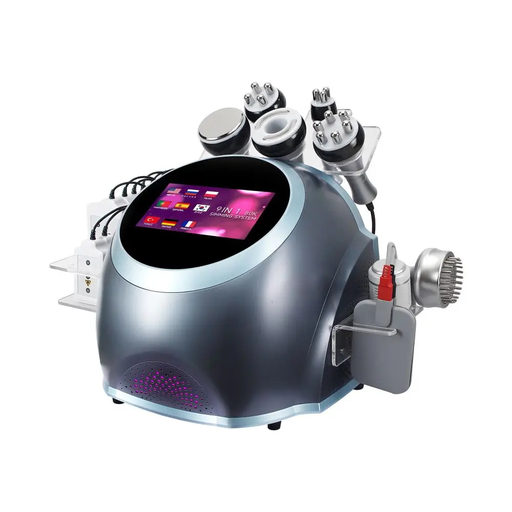 9 in 1 Multifunction Cavitation Body Slimming Machine Fat Reduction Vacuum Cavitation Weight Loss Cavitation Machine