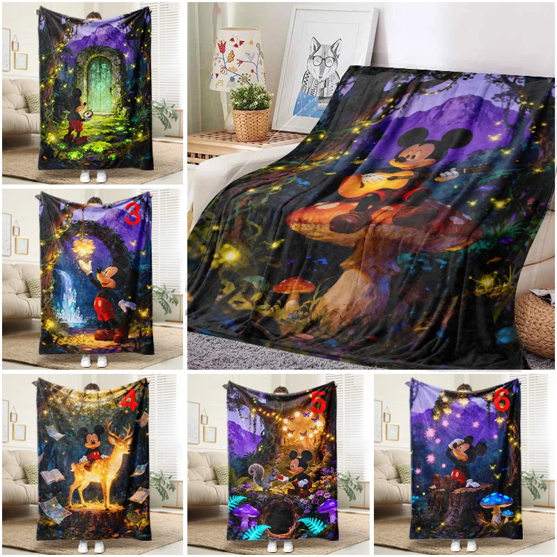 

Disney Mickey Mouse Guitar Blanket Flannel Throw Warm Sofa Bed Cover Home Decor