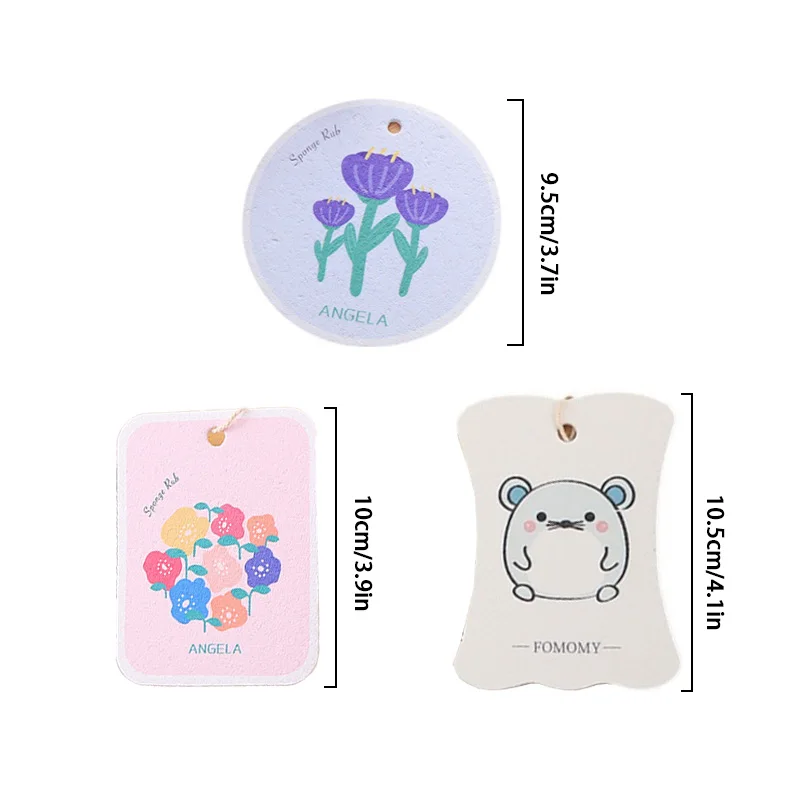 1PC Random Pattern Wood Pulp Cotton Cleaning Tool Sponge Bowl Dish Brush with Rope Cute Flower Sponge Pads Wipe