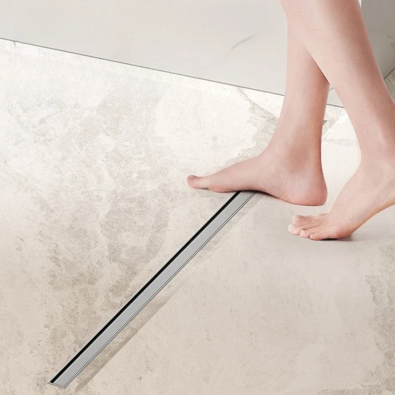 Bathroom shower room 3.2cm wide extremely narrow linear floor drain, invisible  304 stainless steel deodorant floor drain