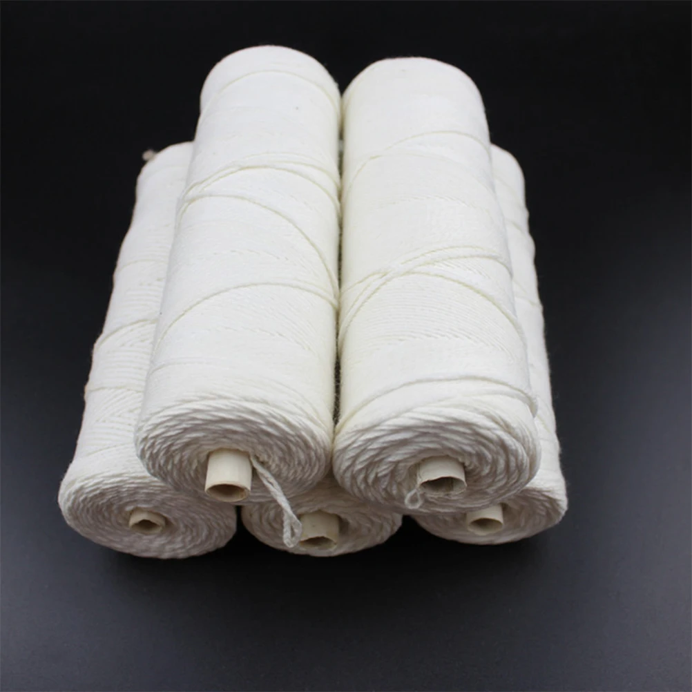 

40 Strands Degreased Cotton Wicks Braided Spool Ideal for DIY Taper Pillar Candles Curling Wicks