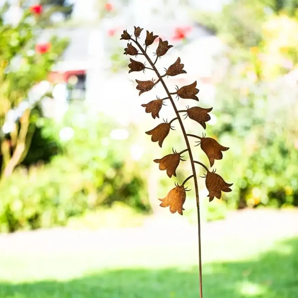 Micro Landscapes Decoration Metal Decorative Rusty Stake Antique Design Plant Shaped Garden Pile Art Ground Stake Home