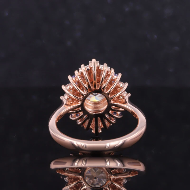 Maßge schneiderte Schmuck wunderschöne Ring benutzer definierte Frauen oec Moissan ite Diamant 10 Karat massives Roségold Verlobung Eheringe Jubiläum