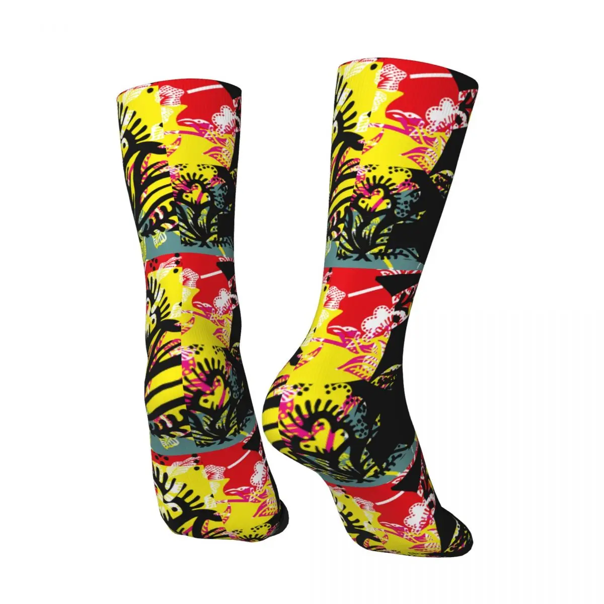 Chaussette Imprimée Homme Polyester Illustration Fleur (8)