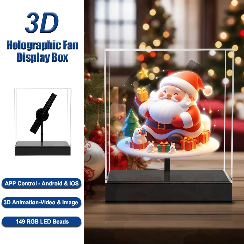 صندوق عرض إضاءة LED ثلاثي الأبعاد للإعلانات التجارية وديكور سطح المكتب وميزة تشغيل الفيديو والصور #1