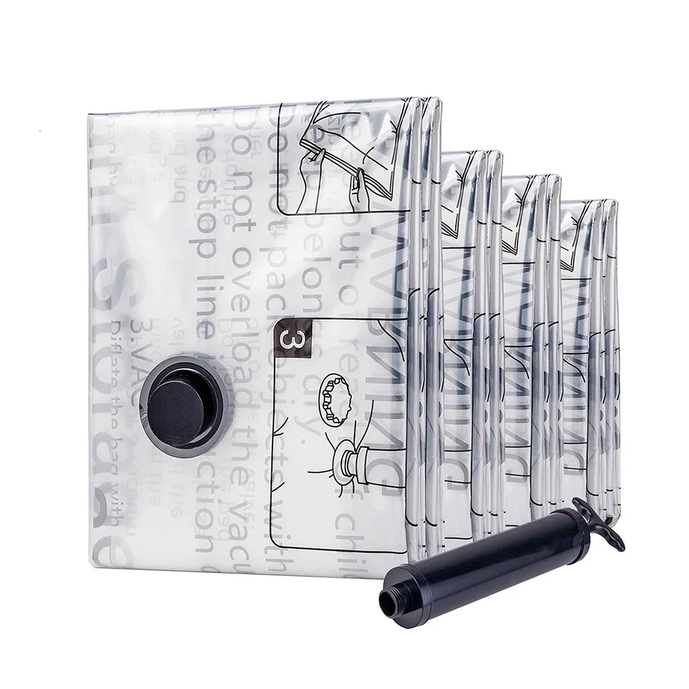 Compression Storage Bags 10 Pack with Hand Pump for Home Vacuum Seal System Space Saving Solution for Organized Living Spaces