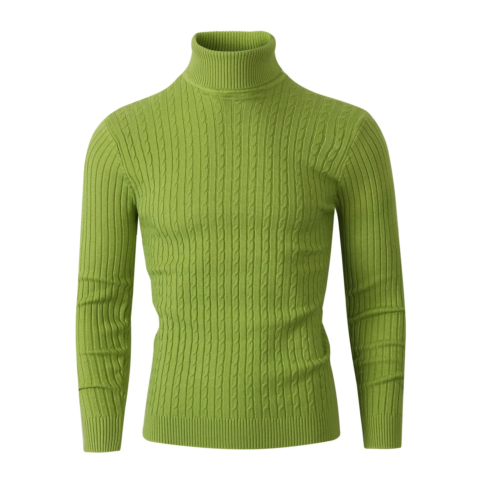 

Men's High Ne Knit Sweater Running Volume Base Layer Breathable Long Sve Casual Briti Sle A-Line Sweater