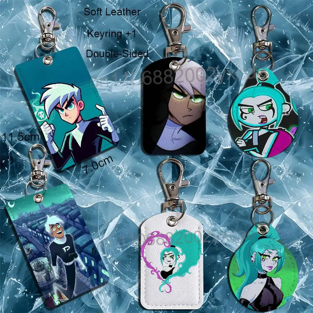Ember McLain Danny Phantom Leather Card Holder with Exquisite Keychain purpose Case for Metro ID Access Control Card Badge