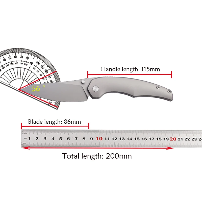 Men's EDC Pocket Knife Titanium Alloy Handle Folding Outdoor Hiking Camping 14C28N Steel Sharp Folding Knife