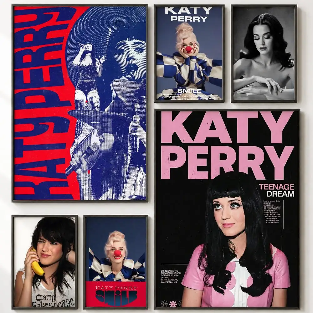 Music Artist Katy Perry Poster HD Poster Wall Art Self-Stick No-Residue for Home Cafe Office Great Gift