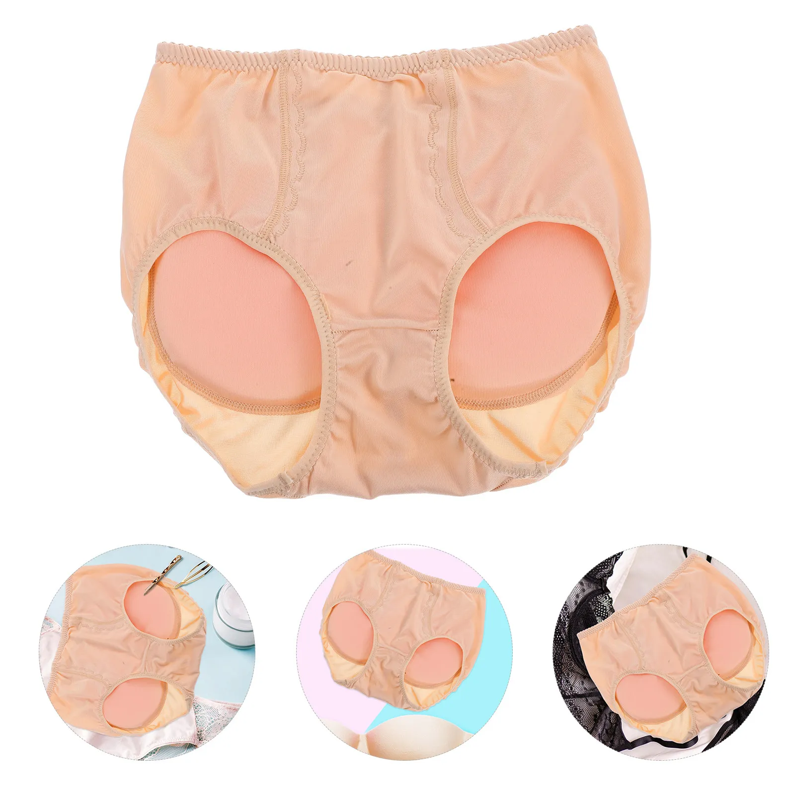 

1 Set Women'S Silicone Butt Lifter Shapewear Padded Hip Enhancer Control Panties Removable Insert For Skiing Support Fake Booty