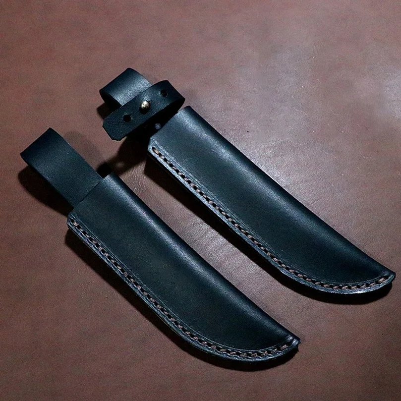 12 Sizes Inner Width 45MM Genuine Cow Leather Material Outdoor Straight Knife Scabbard Sheath Fixed Blade Protect Holder Pants