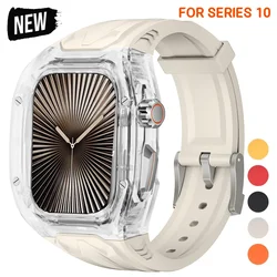 Transparent Modification Kit For Apple Watch 10 9 8 7 46mm 49mm 40mm 41mm 44mm 45mm Strap+Case For iWatch Series 6 4 Ultra2 Band