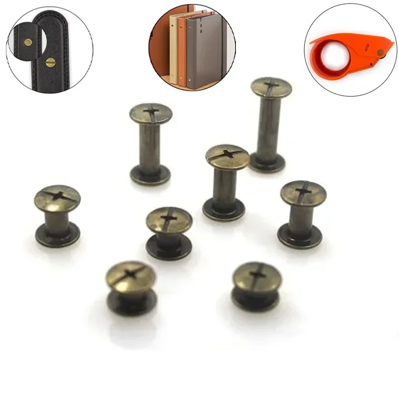 90Sets/180Pcs Chicago Screw Assortment Solid Bronze Binding Post Rivets for Leather Craft Bookbinding Bag Wallet Making