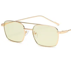 NEW Sun Glasses Unisex Double Beam Anti-UV Spectacles Personality Eyeglasses Simplity Ornamental Alloy Frame Sunglasses