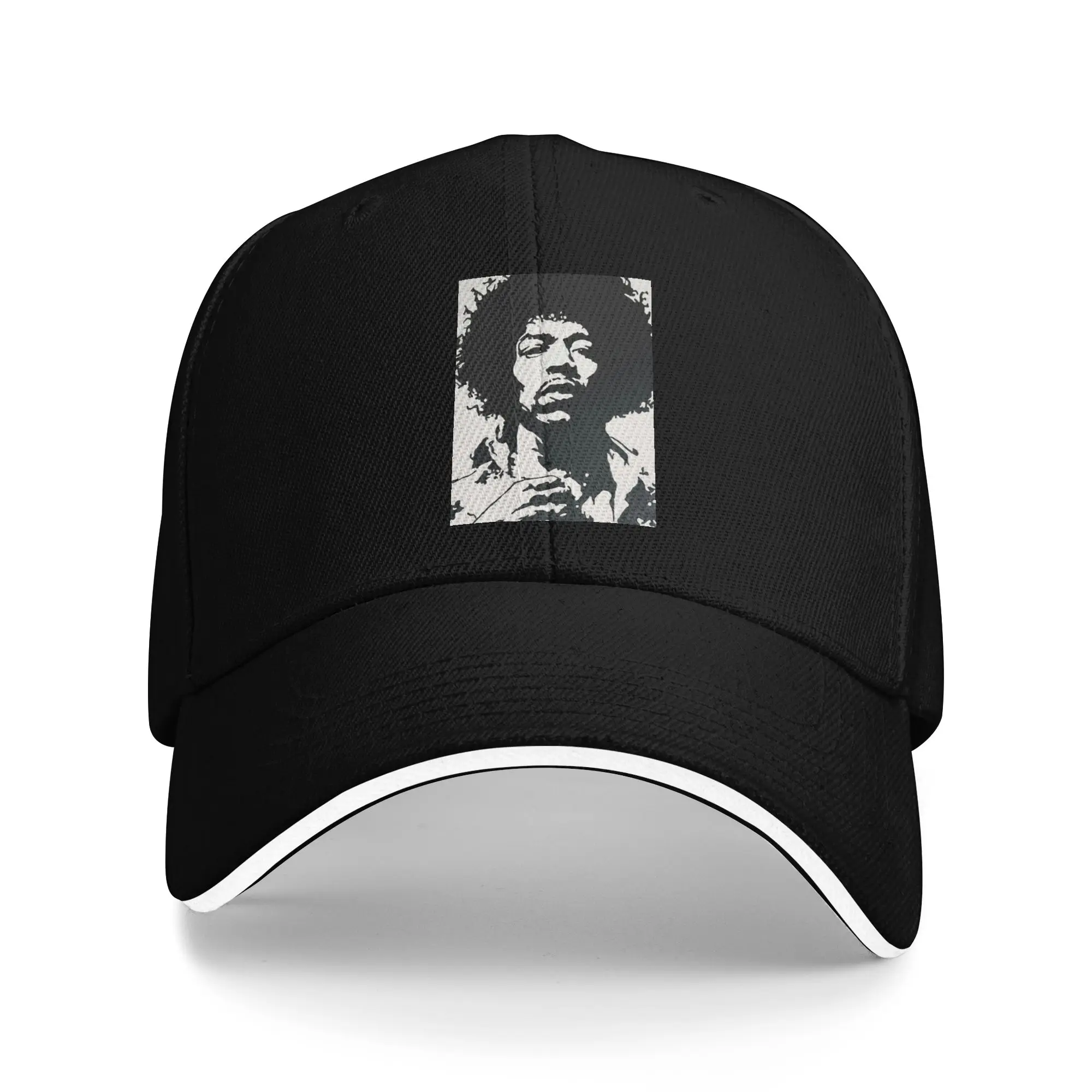 Hot Sale Hendrix Style Pop Art   Retro Music Legend Portrait Baseball Cap  Stylish Sun Visor Hat  Street Fashion Sun Visor Hat