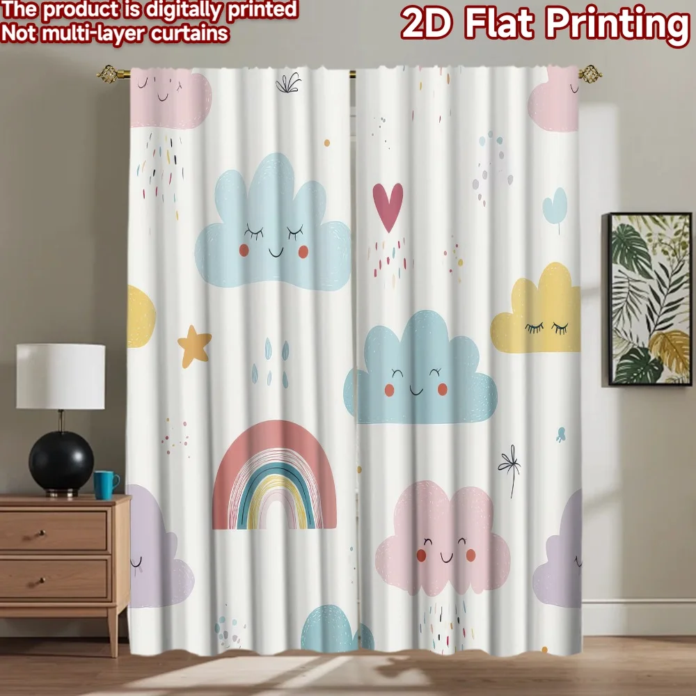 

1pc 2D flat Photography Backdrop Popular Background cloth Cute Coon Clouds and 100% Polyester Party Decorations for Holiday