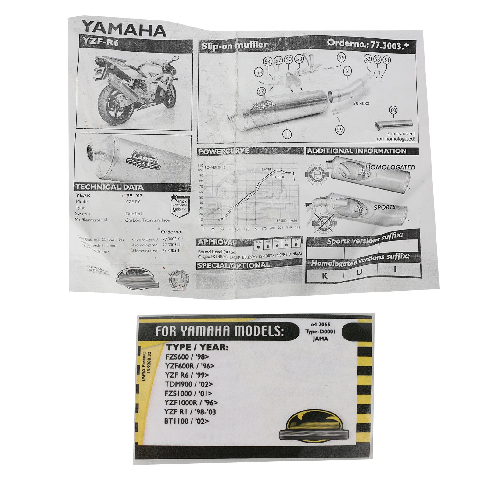 Motorcycle Exhaust Pipe Exhaust System Muffler Exhaust For YAMAHA YZF-R6 99 FZS600 YZF600R TDM900 FZS1000 YZF1000R R1 BT1100