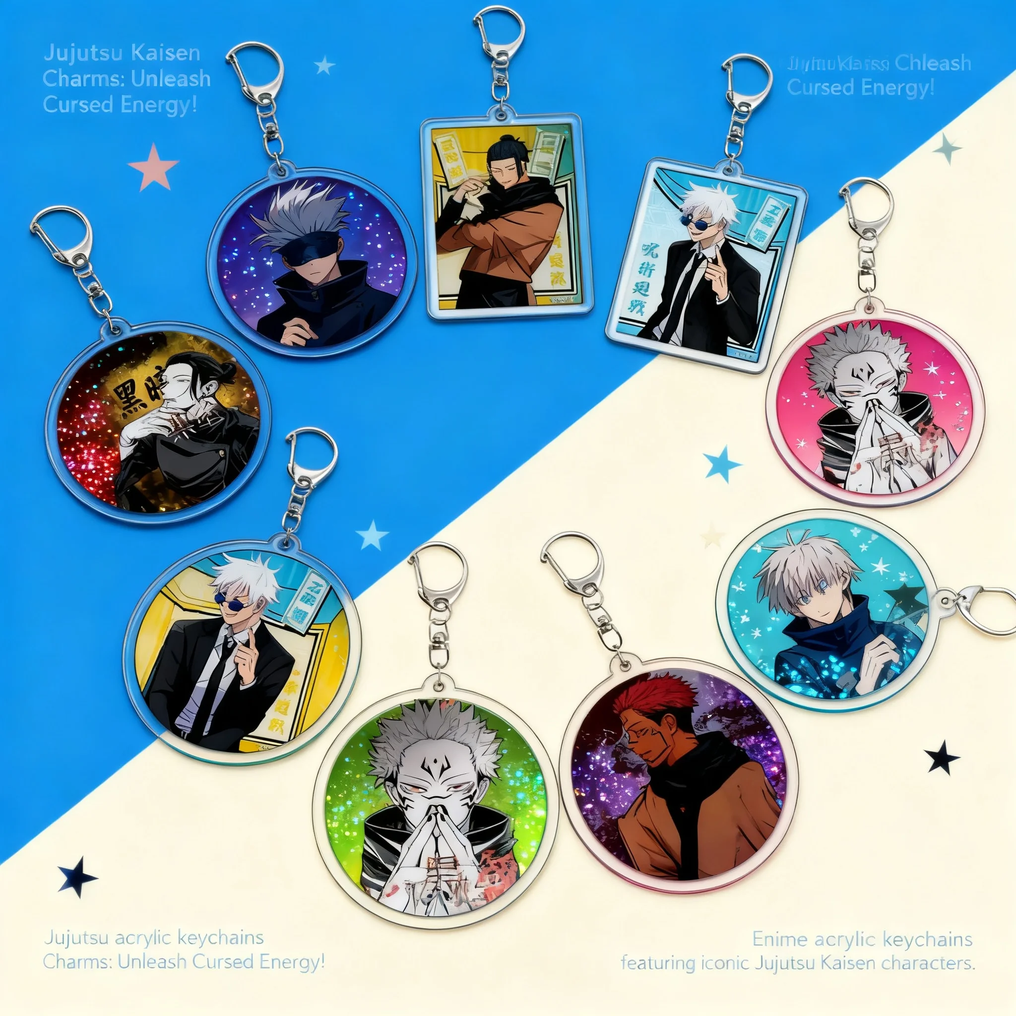 

Jujutsu Kaisen Anime Keychain Acrylic Charm Gojo Satoru Geto Suguru Toji Fushiguro Accessories Pendant Souvenir Gift for Fans