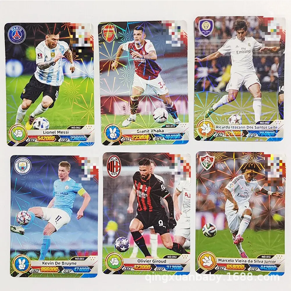 288/55pcs Football Card Stars World C Ronaldo, Mar Messi, Stars Flash Card Collection 3D Football Card Album