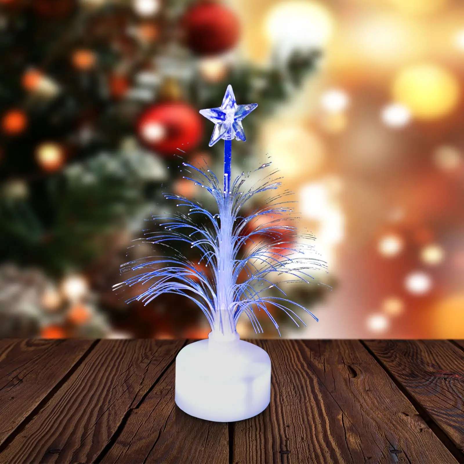 Mini LED Christmas Tree Night Light Color Changing Fiber Optical Light USB Connection Lamp Festival Decor