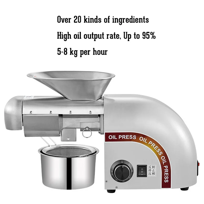 インテリジェントオイルプレス抽出機,電気ピーナッツおよびヒマワリ種子オイルプレス,高速,1250w