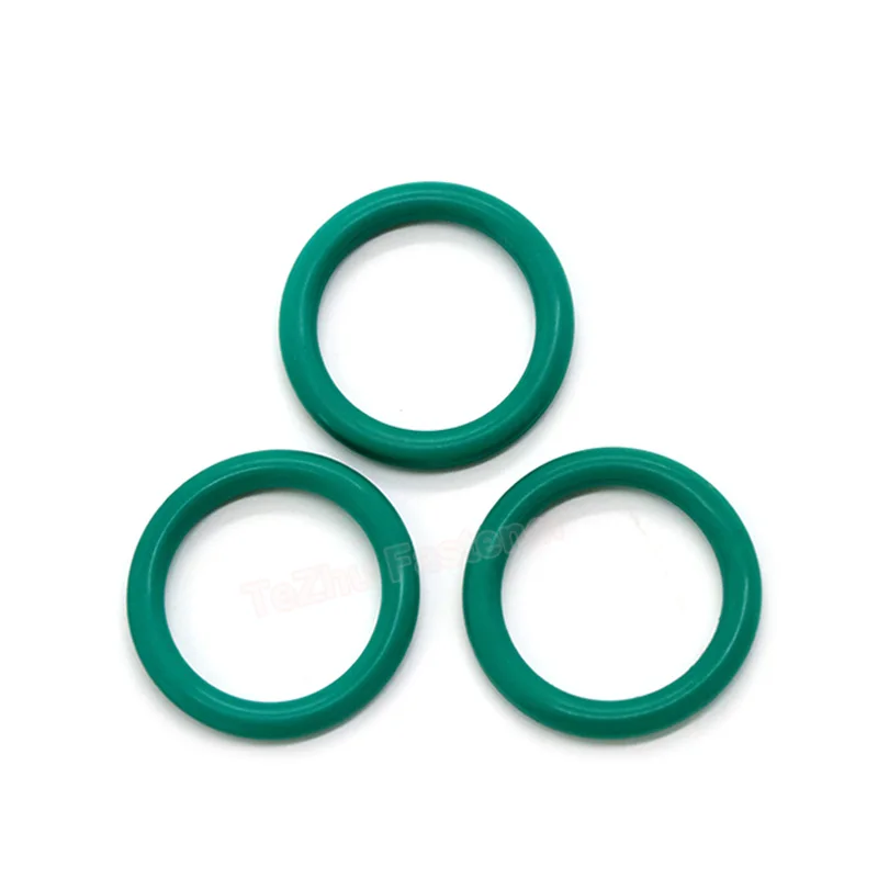 10pcs CS 1.5 2 2.4 3.1 3.5 4 5mm Green FKM Fluorine Rubber O Ring Gasket OD 17-53mm O-Ring Seal Washer Oil and Acid Resistant