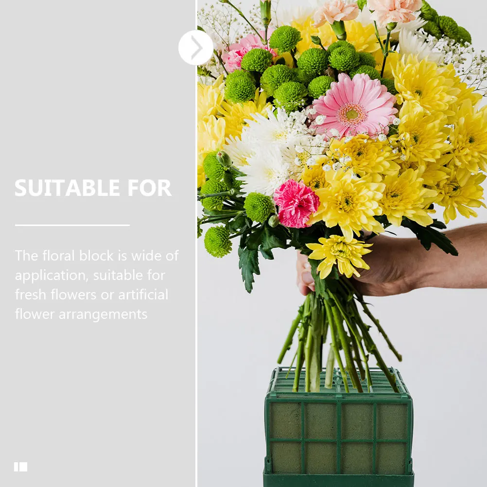 

6Pcs Wedding Car Floral Blocks Square Flower Mud Suction Cup Bases Fresh Floral Arrangement Bricks DIY Flower Arrangement