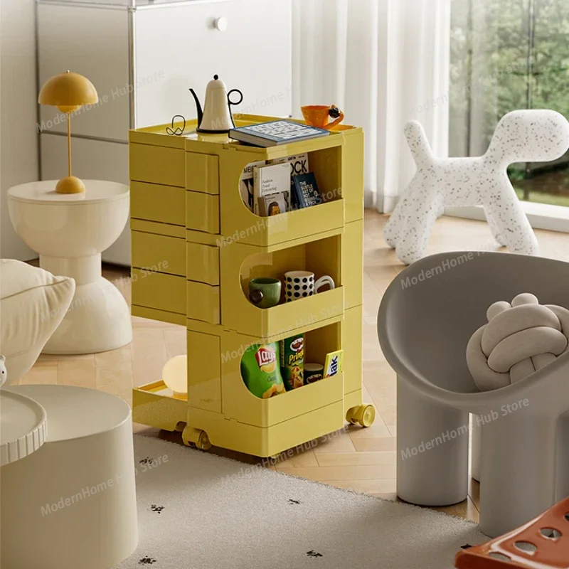 Creative Mobile Trolley Nordic Storage Sofa Side Food Cabinet Household Living Room Simple Side Table Bedside Table