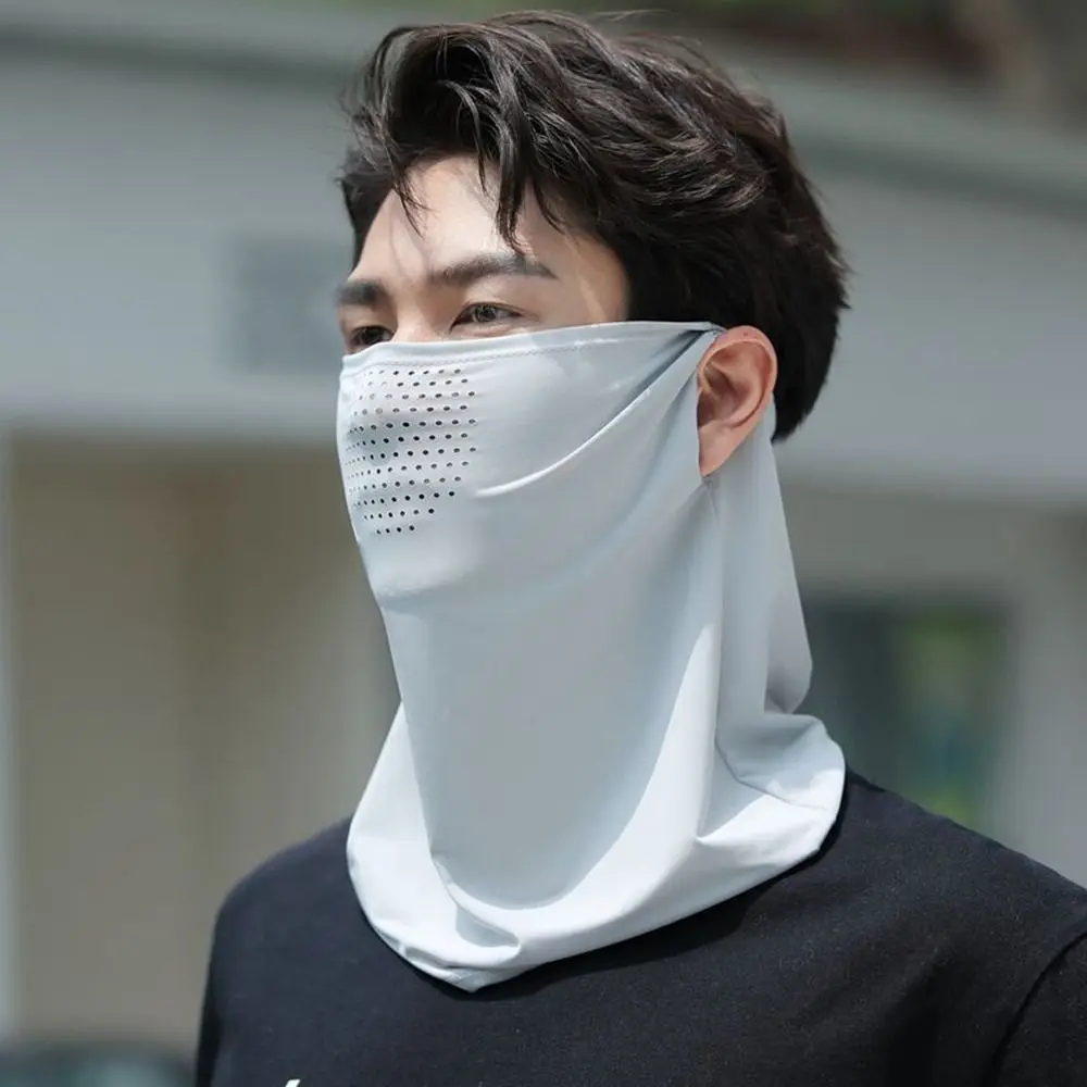 Outdoor Summer Face Scarves Sports Face Shield UV Protection Neck Wrap Cover Face Cover Ice Silk Mask Sunscreen Face Scarf