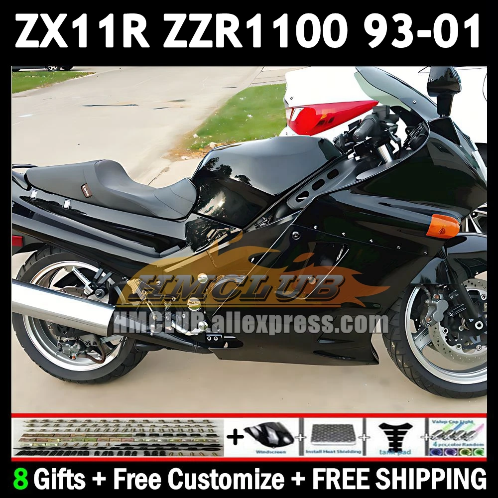 ZX11 For KAWASAKI NINJA ZX-11R ZZR 1100 ZX 11 gloss black 11R 174No.113 ZZR1100 ZX11R 93 94 95 96 97 1998 1999 2000 2001 Fairing