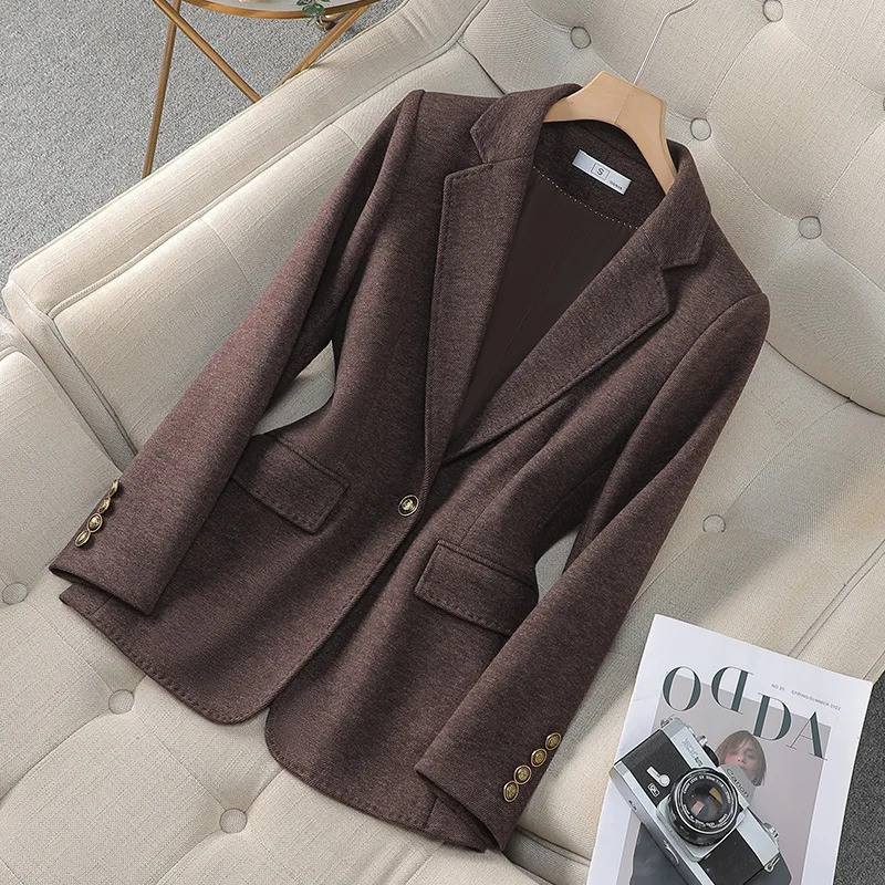 Woolen Blazer Women Autumn Winter Thickened Jacket New Casual Temperament Wool Suit Coat Ladies Office Blazers Female Outerwea