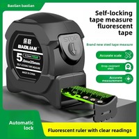 Self-locking Widened Thickened Fluorescent Steel Tape Measure High-precision Laser Ruler A Must-have Household Measuring Tool