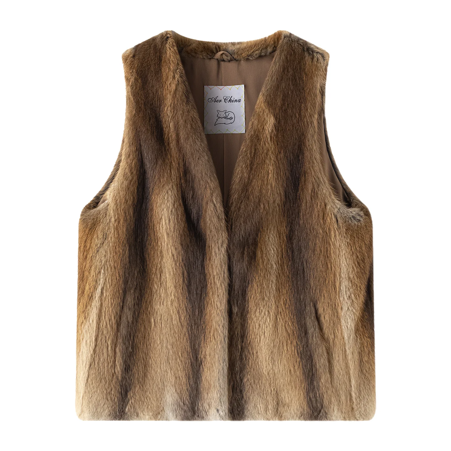 Full knife drawing process imported primary color green root mink whole mink vest pure handmade fur coat