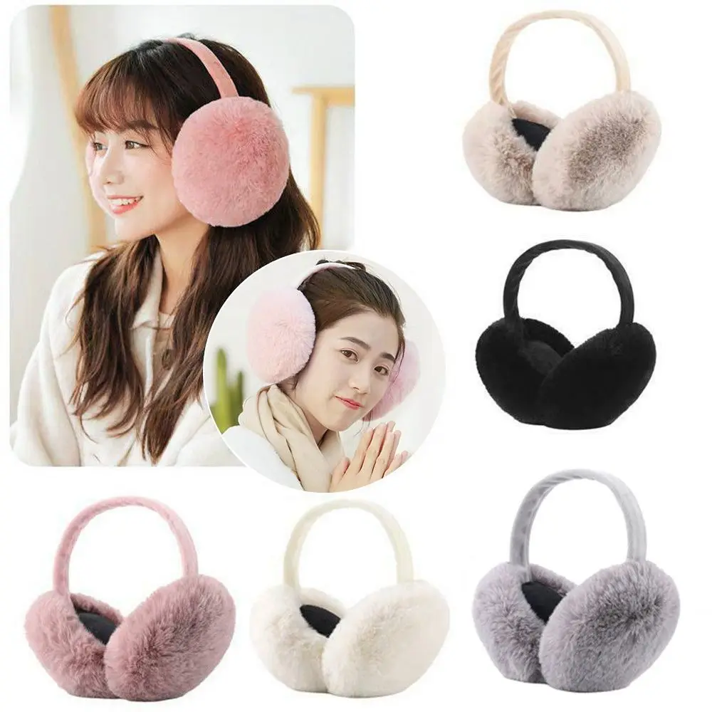 

Winter Warm Foldable Ear Muffs Fluffy Cosy Earflaps Ear Protection Soft Plush Ear Warmer Men Women