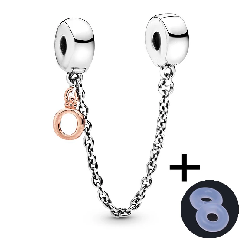 Fashion Silver Plated Safety Chain Impede Slip Charms Beads Fits Original Charms Bracelets For Women Jewelry Making Dropshipping