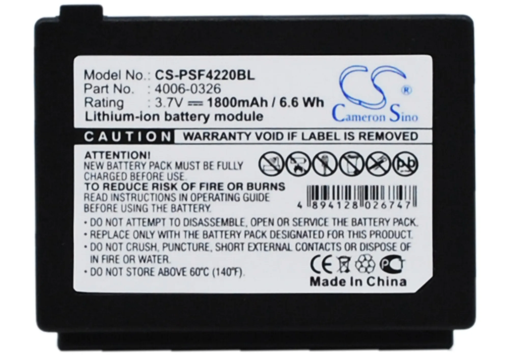 Barcode Scanner Battery For Datalogic 95A201001 PSC 4006-0326 4220 C45 Falcon 4220 Falcon 4223 Falcon PSC 4220  PSC 4223