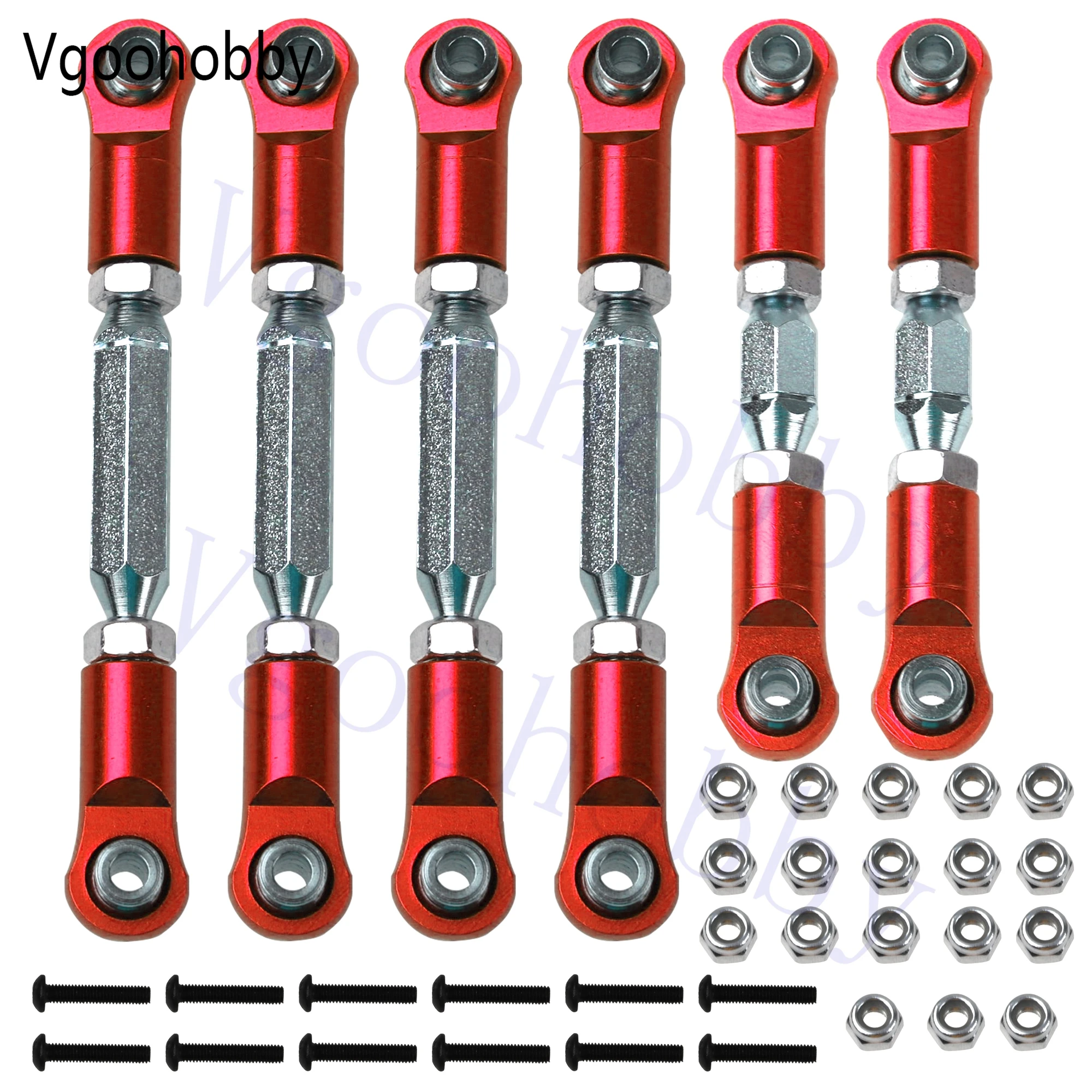 Metal RC Turnbuckles Rod Camber Links Steering Linkage Tie Rods Pull Rod for Arrma Granite 4X4 Senton 4X4 Mega550 1/10 RC Car