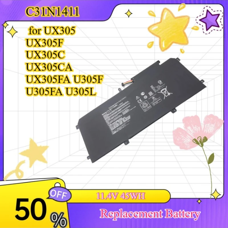 11.4V 45WH  New C31N1411  Laptop Battery for UX305  UX305F UX305C UX305CA UX305FA U305F U305FA U305L
