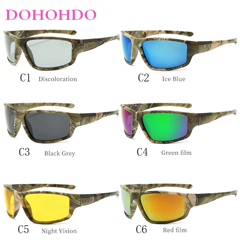 العلامة التجارية مصمم التمويه الاستقطاب للرؤية الليلية النظارات الشمسية الرجال UV400 الرياضة في الهواء الطلق المضادة للوهج النساء مكبرة نظارات القيادة