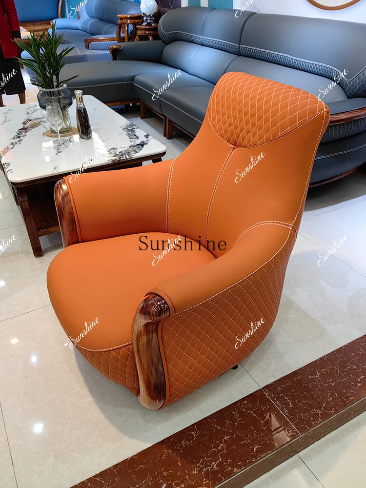 Modern ebony living room bedroom balcony modern simple rotating single leisure sofa  FT