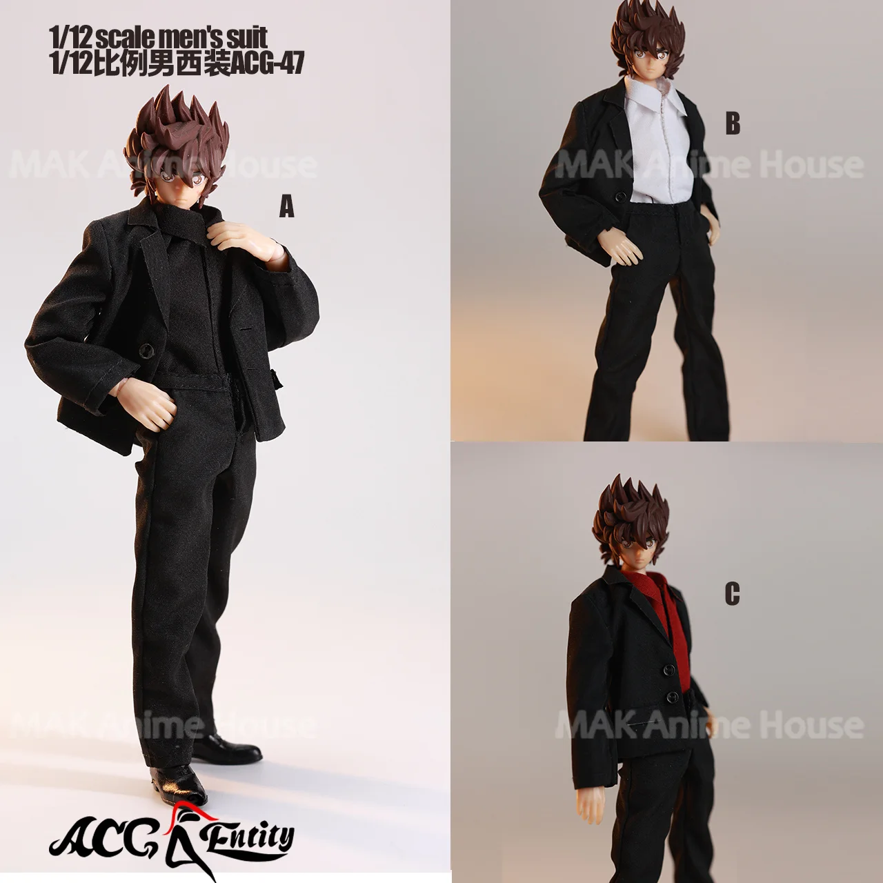 ACG-47 1/12 مقياس الذكور دعوى سترة قميص بدون أكمام السراويل القماش ملحق نموذج ل 6 ''الجندي عمل الشكل الجسم الدمى لعبة #4