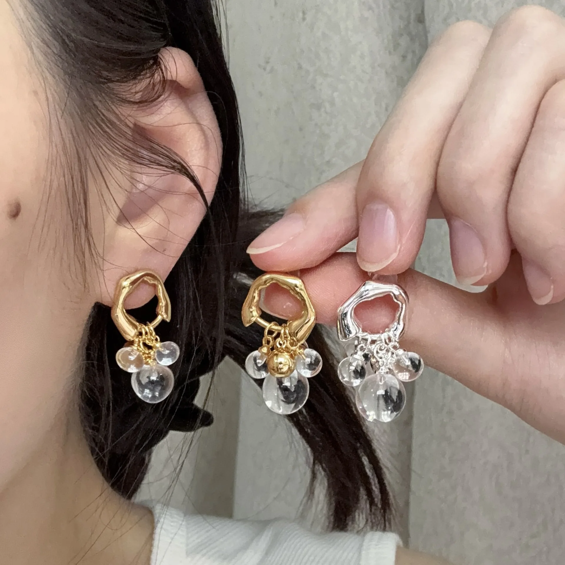 Punk Gothic Metal Pearl Tassel Earrings for Women Men 2026 Fashion Before After Detachable Wearing Dangle Earring Jewelry Gift