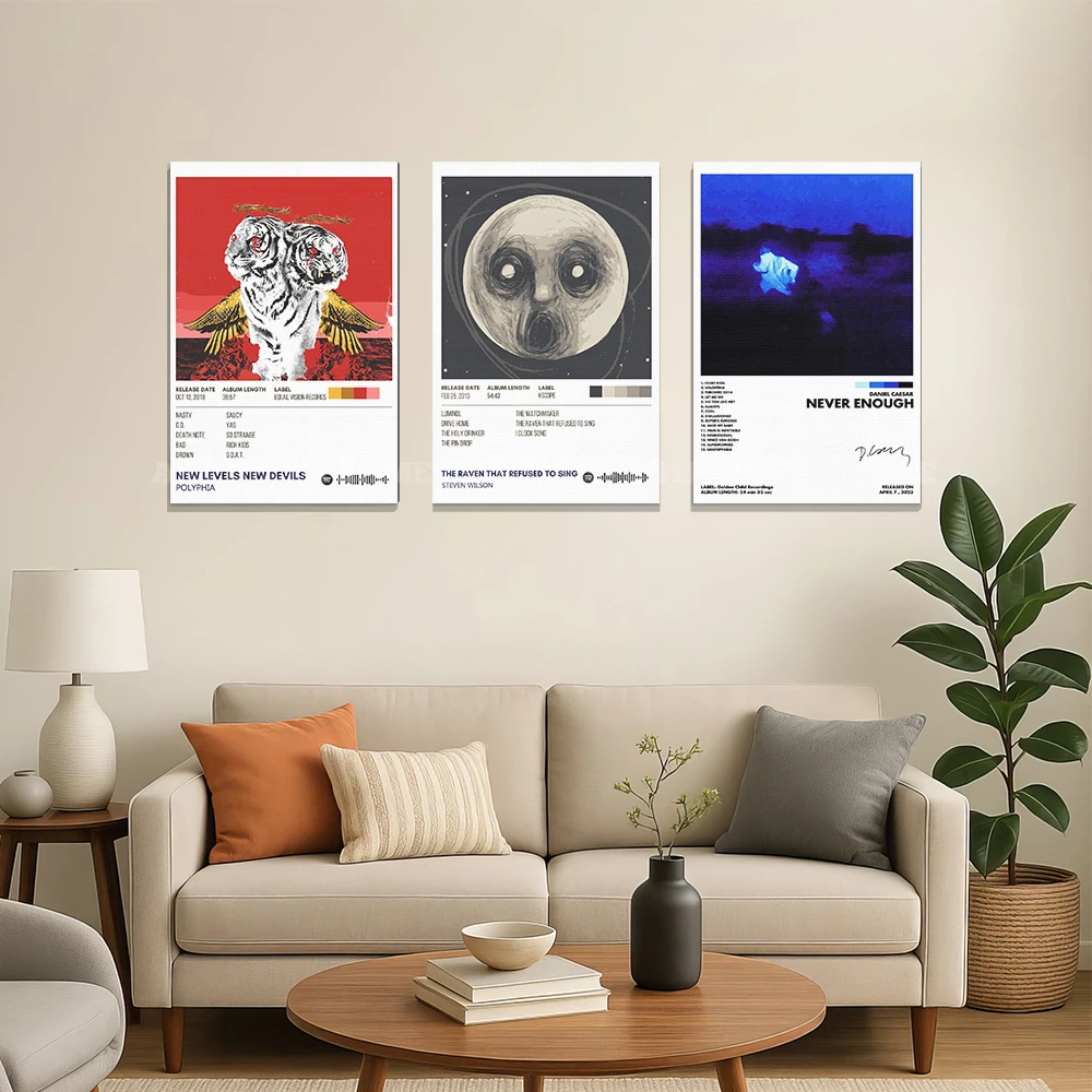 Retro Rock Album Art Unframed Canvas Poster, Music Cover Print, Wall Art Decor for Bedroom, Nice Gift for Rock Music Lovers