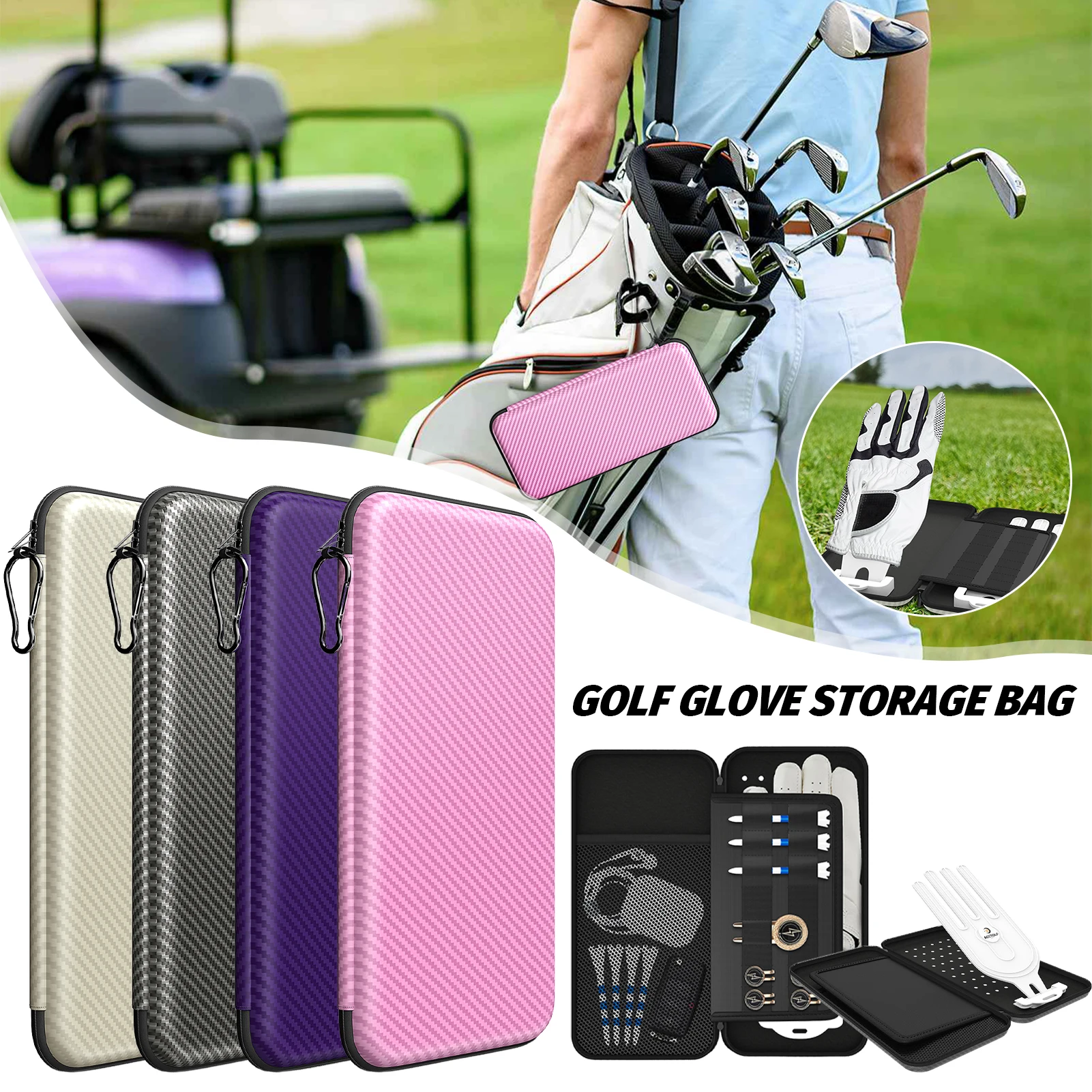 

Universal Golfs Gloves Holder Case With Glove Shaper Multipurpose Golfs Gloves Storage Bag Keep Dry Storage Box Outdoor Travel