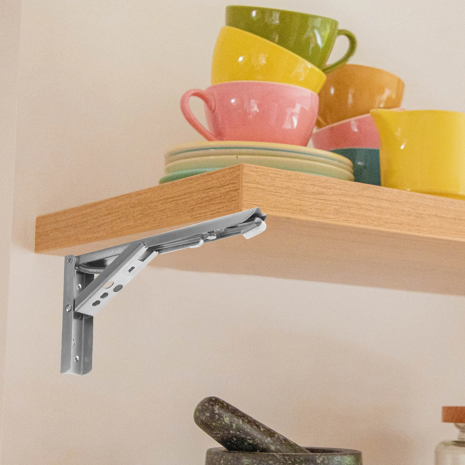 

2 Pcs Shelf Brackets Heavy Duty Floating Wall Mount Stainless Steel Decorative for Wood Multi Layer Thick Strong Modern