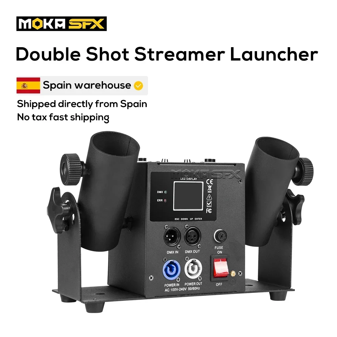 Double Shot Streamer Launcher Maszyna do konfetti DMX512 i zdalnie sterowana maszyna ślubna Konfetti Cannon Stage Christmas Show