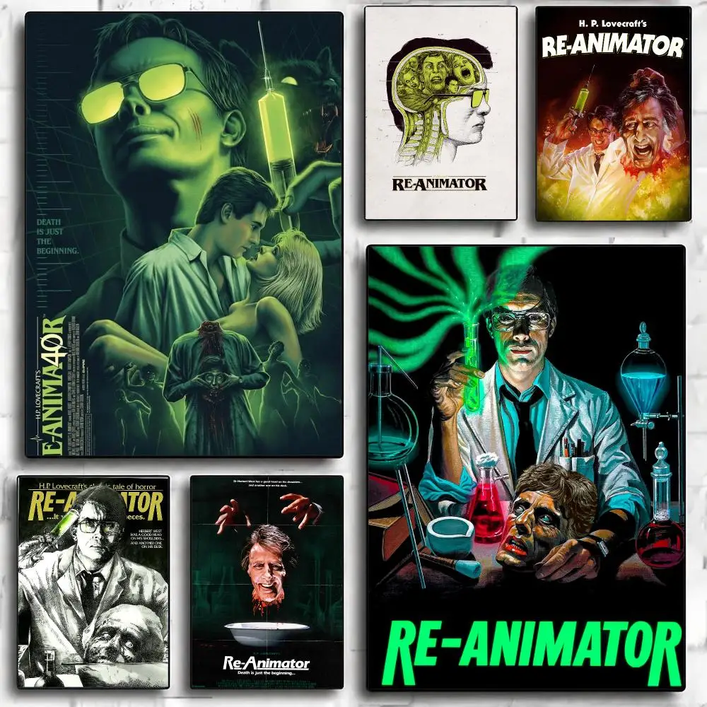 classic movie R-Re-Animator 1985-R Poster Minimalist Wall Sticker for Cafe Office Bar Home Decor and Gift